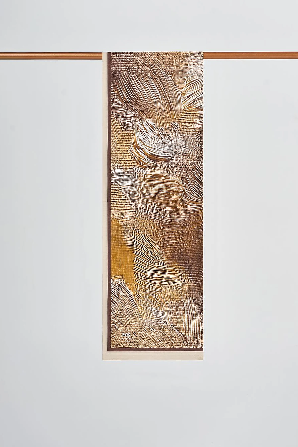 Brush Pattern Scarf Camel
