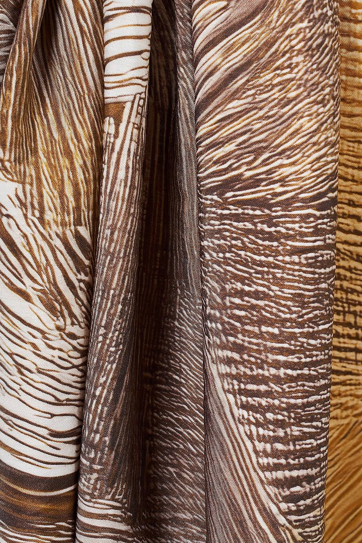 Brush Pattern Scarf Camel