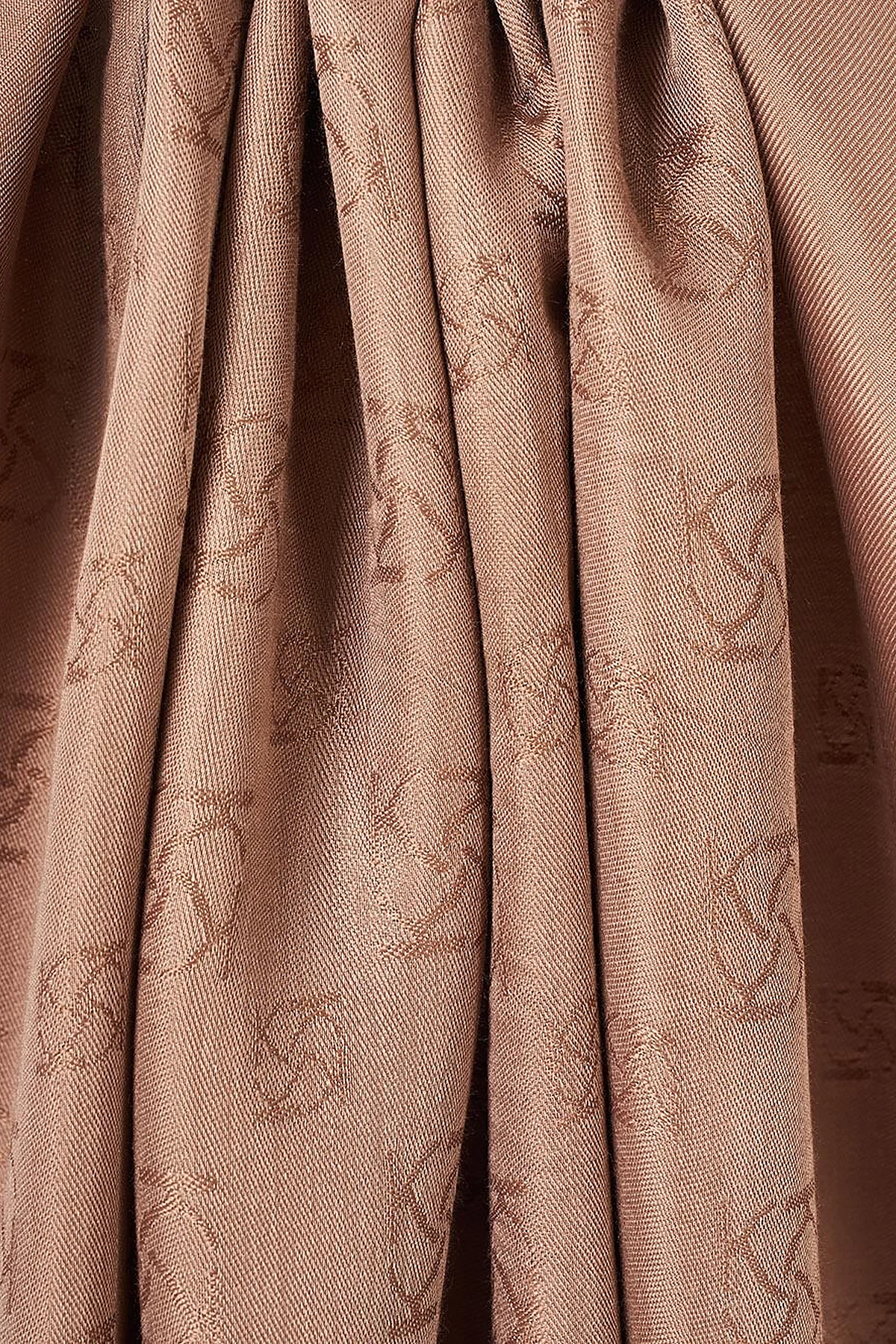 Monogram Patterned Viscose Shawl Brown