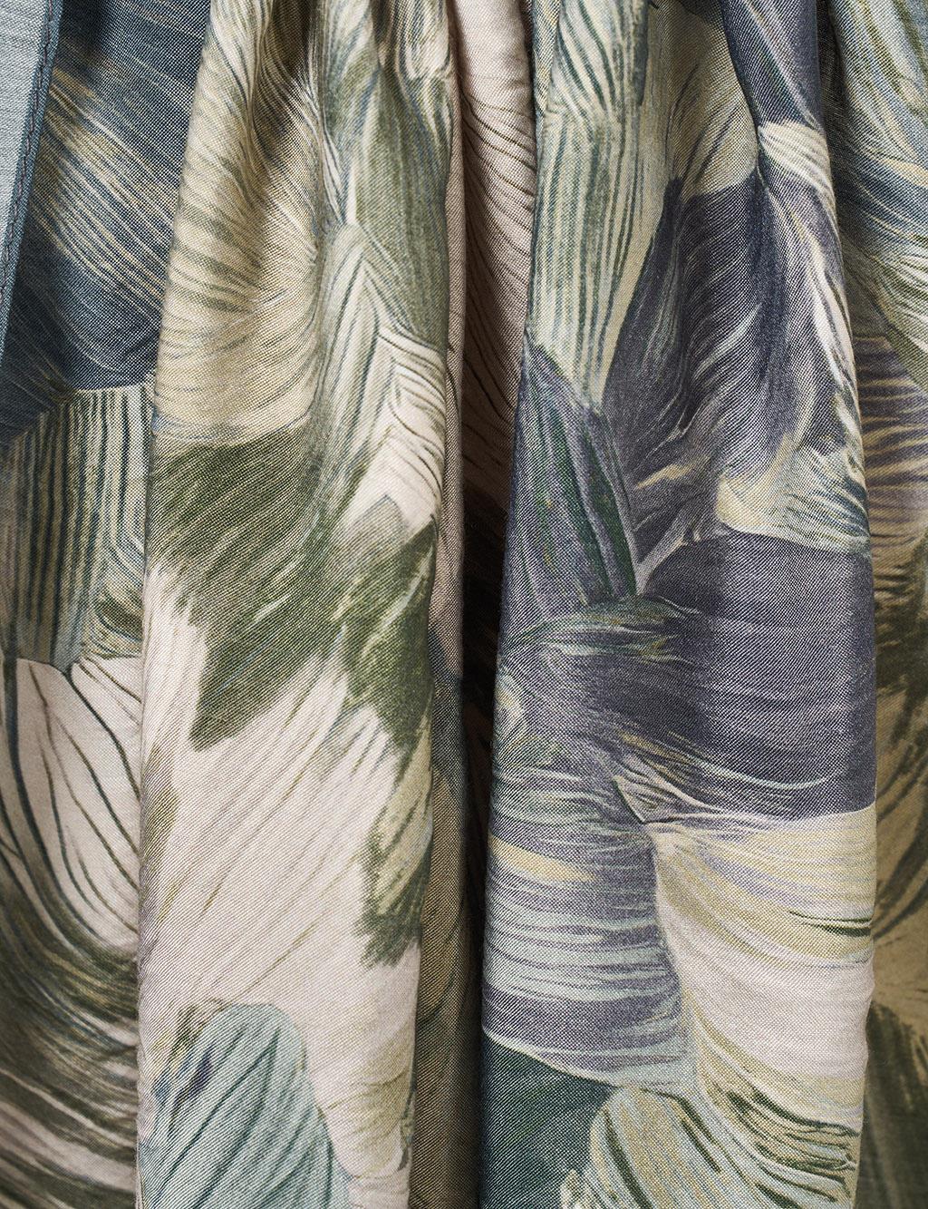 Floral Brush Pattern Scarf Mint