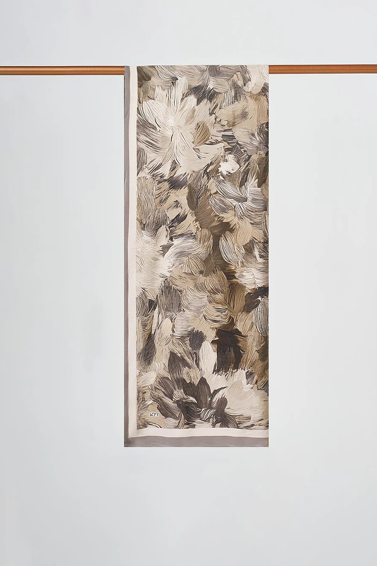 Floral Brush Pattern Scarf Forest Green