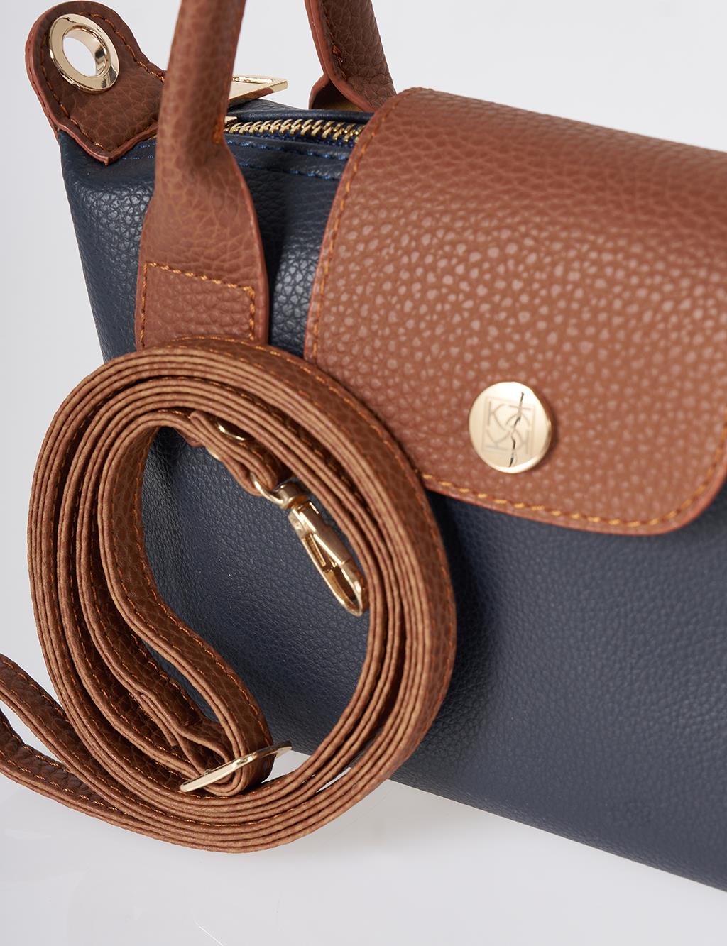 Kapaklı Shopper Çanta Lacivert
