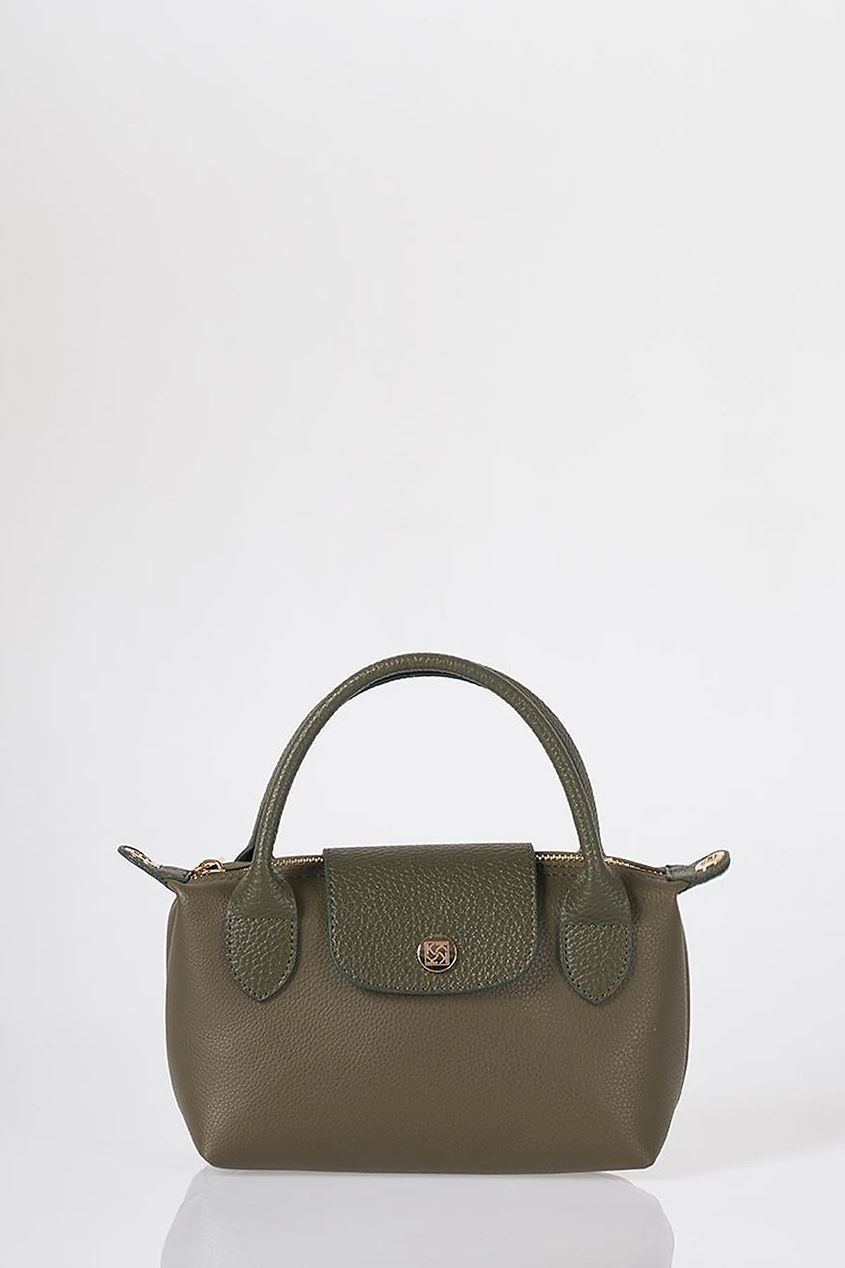 Flap-Detail Shopper Bag Khaki