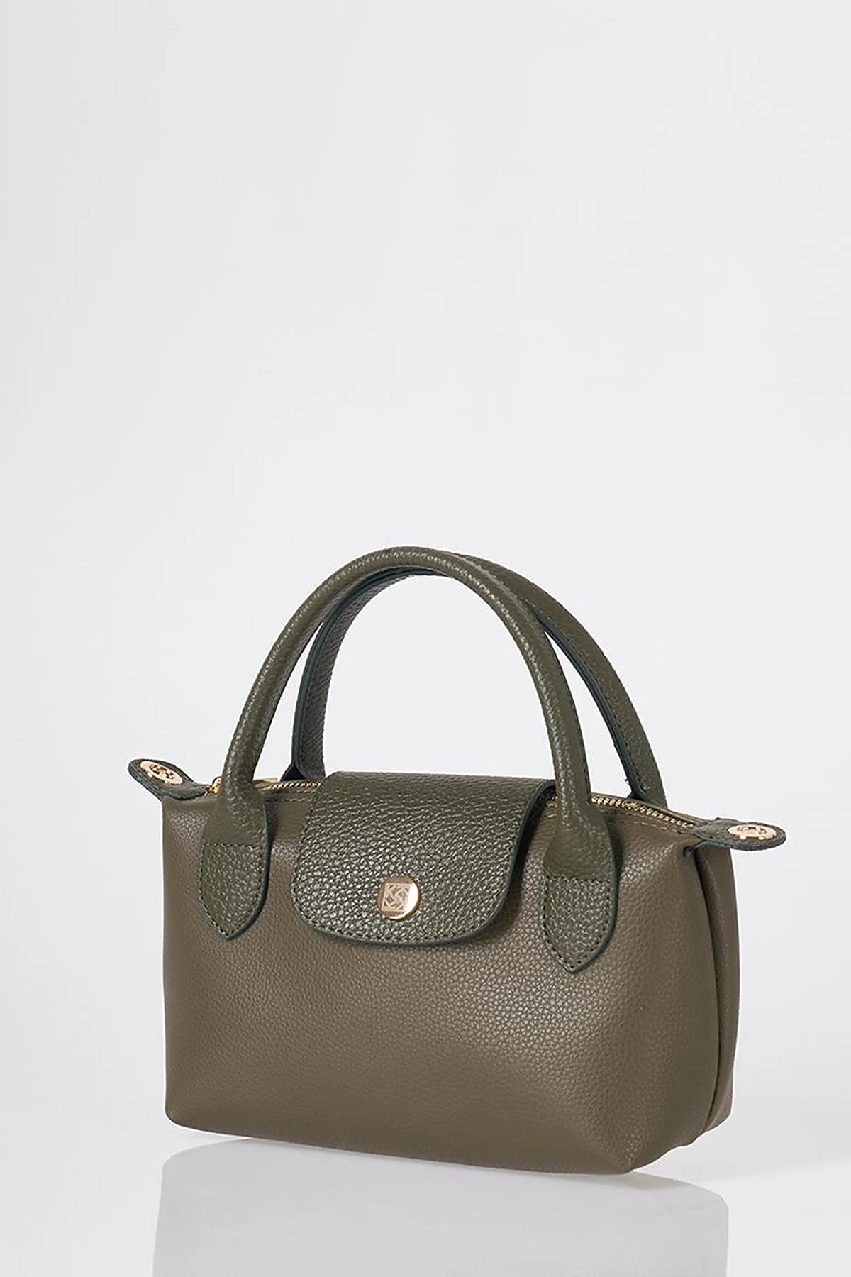 Flap-Detail Shopper Bag Khaki