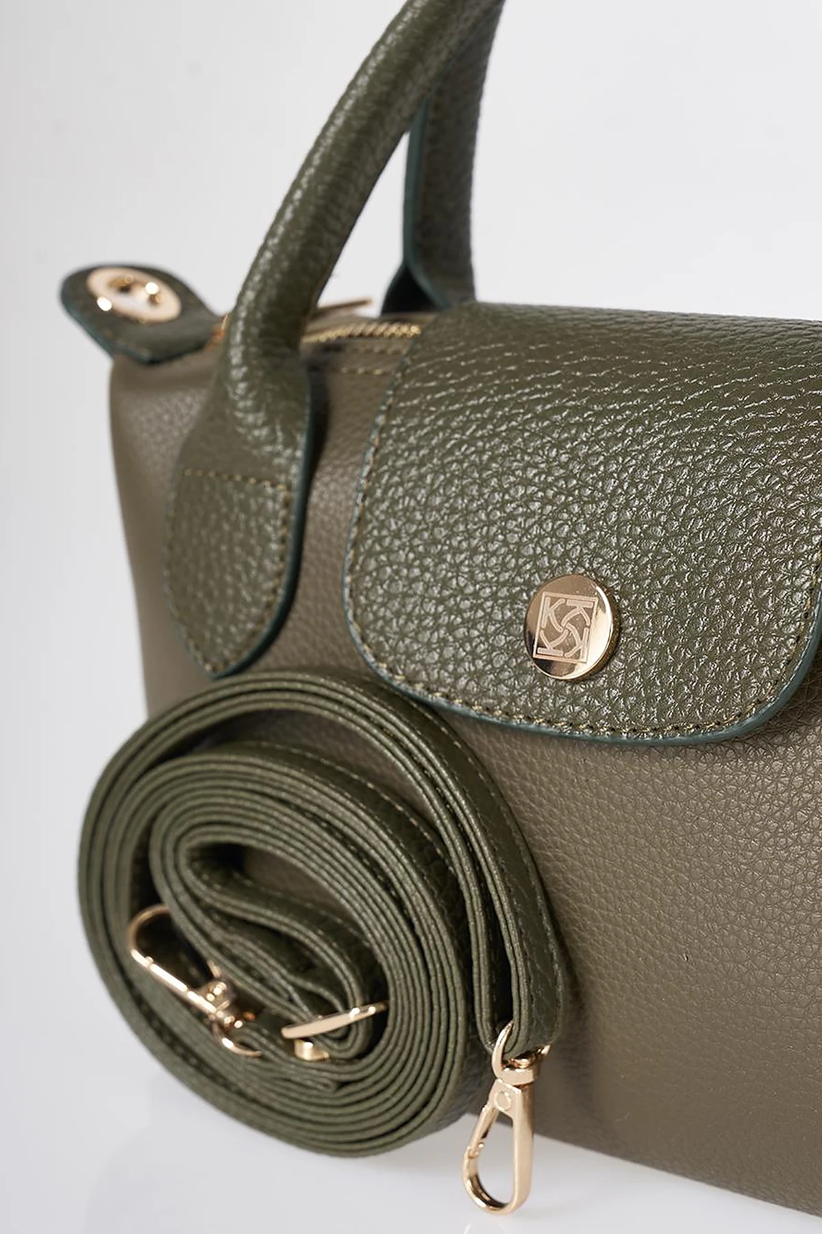 Flap-Detail Shopper Bag Khaki