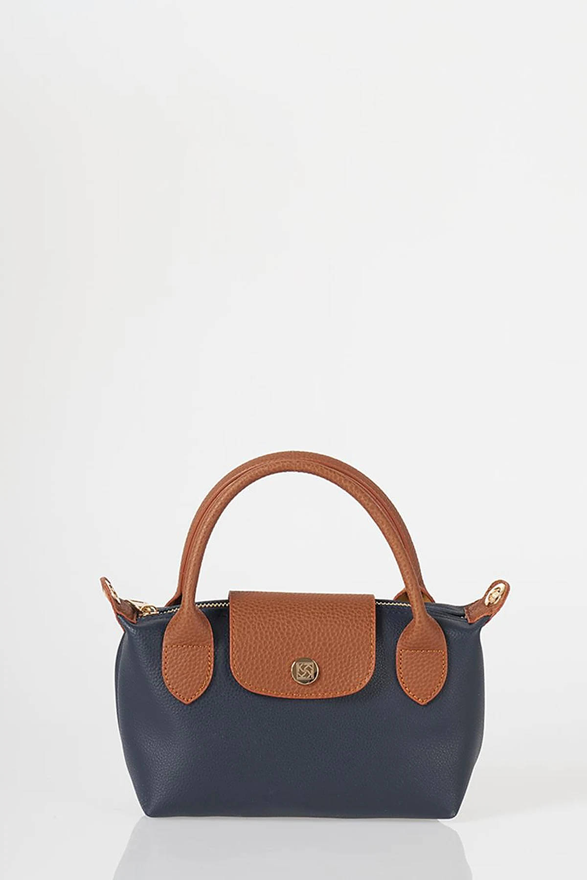 Flap-Detail Shopper Bag Navy Blue