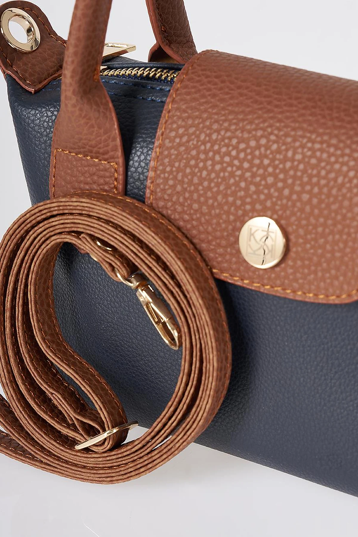 Flap-Detail Shopper Bag Navy Blue
