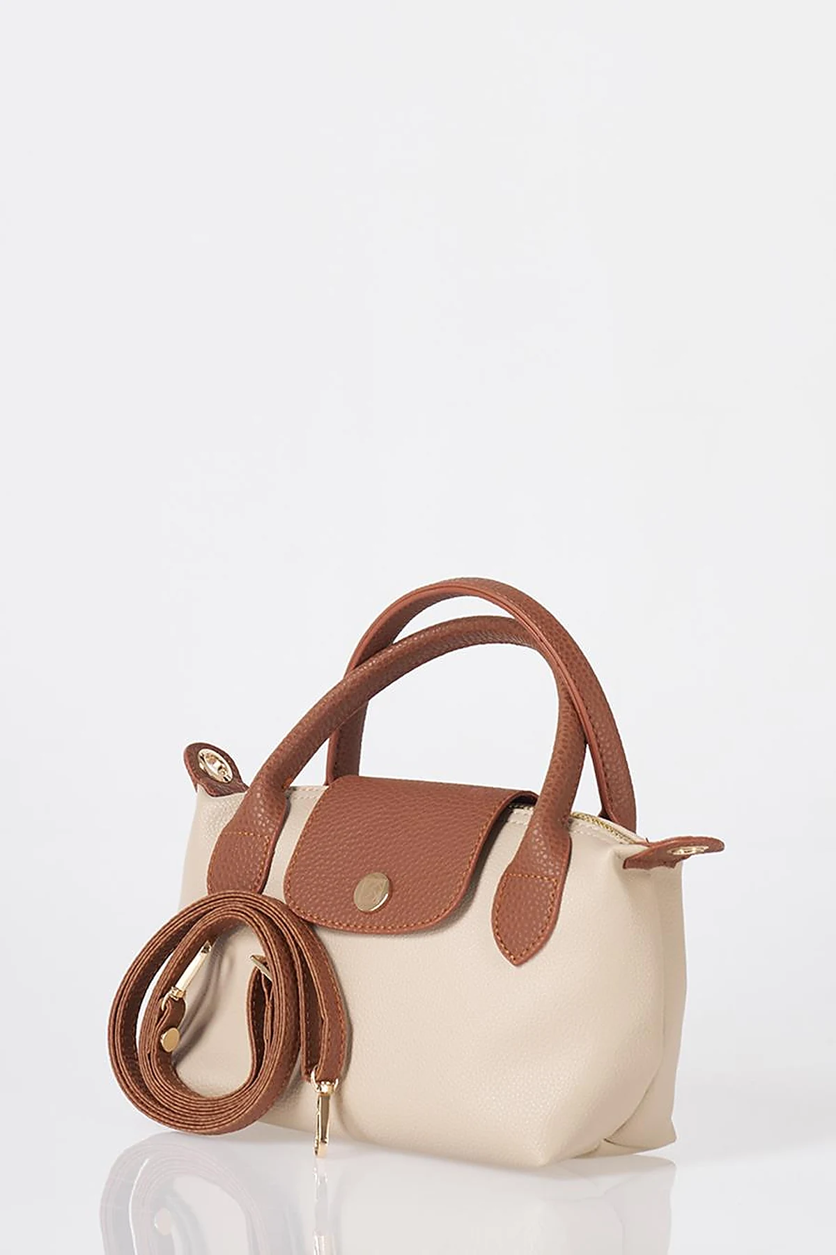 Flap-Detail Shopper Bag Stone