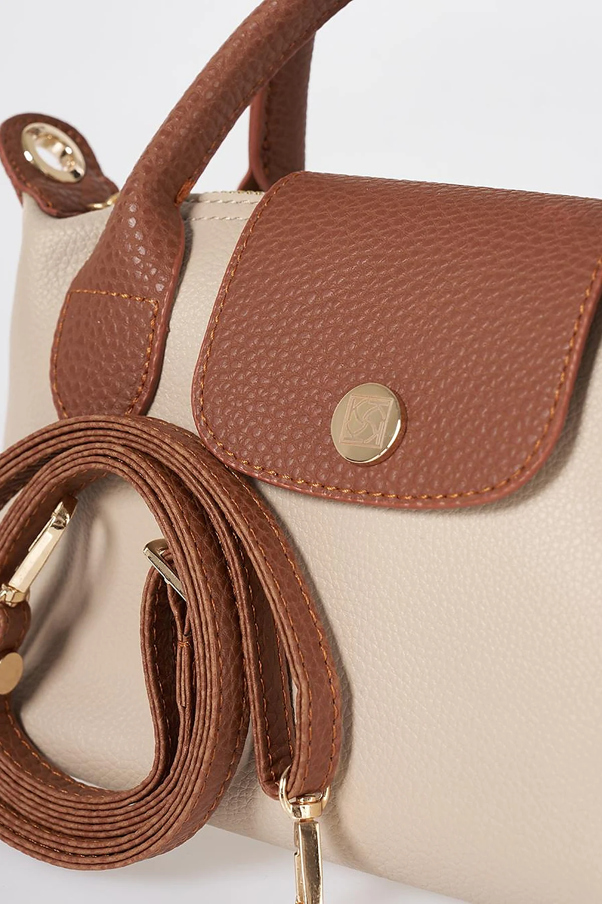 Flap-Detail Shopper Bag Stone