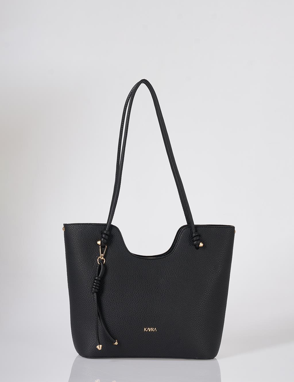 Knot-Detail Shoulder Bag Black