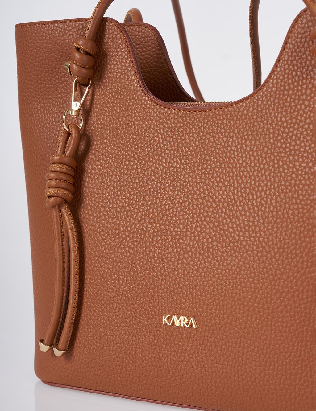 Knot-Detail Shoulder Bag Tan