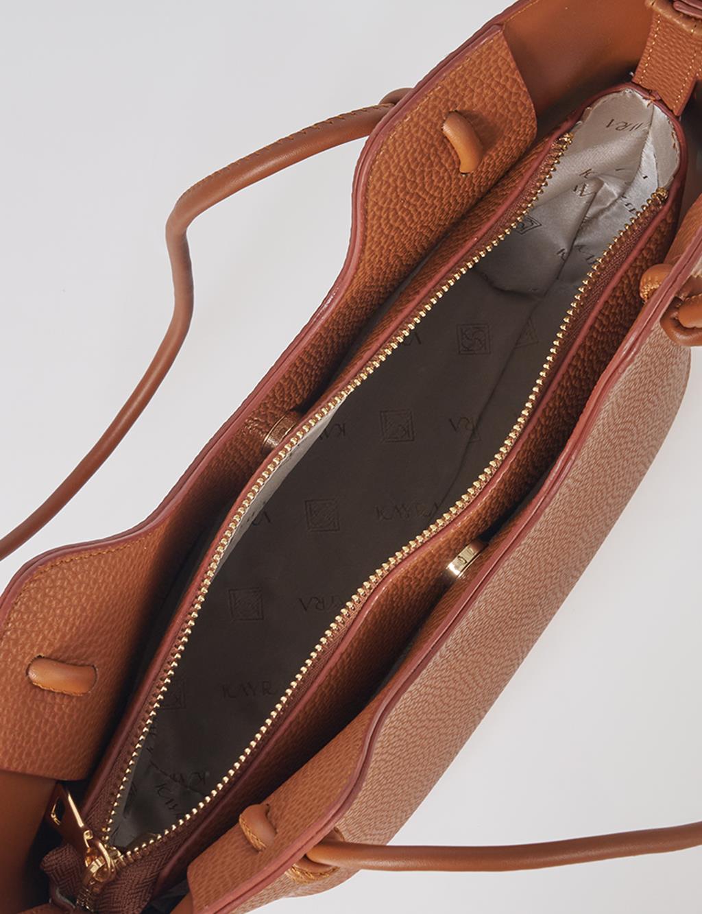 Knot-Detail Shoulder Bag Tan