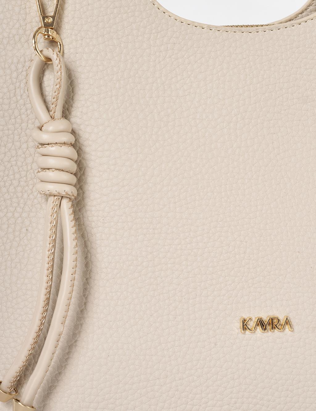 Knot-Detail Shoulder Bag Stone