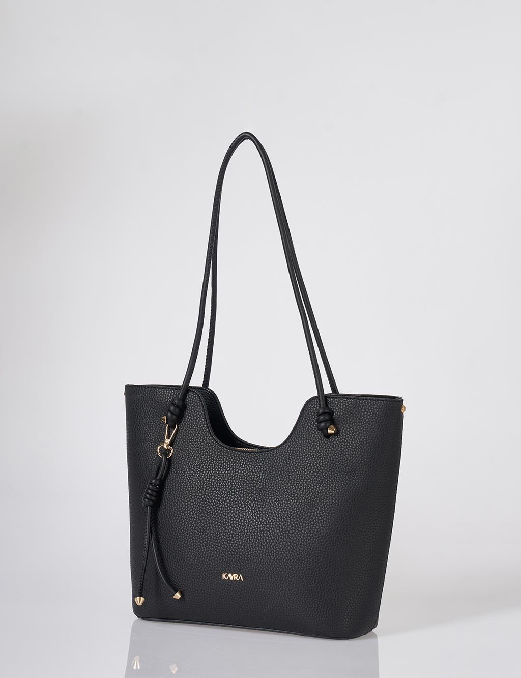 Knot-Detail Shoulder Bag Black