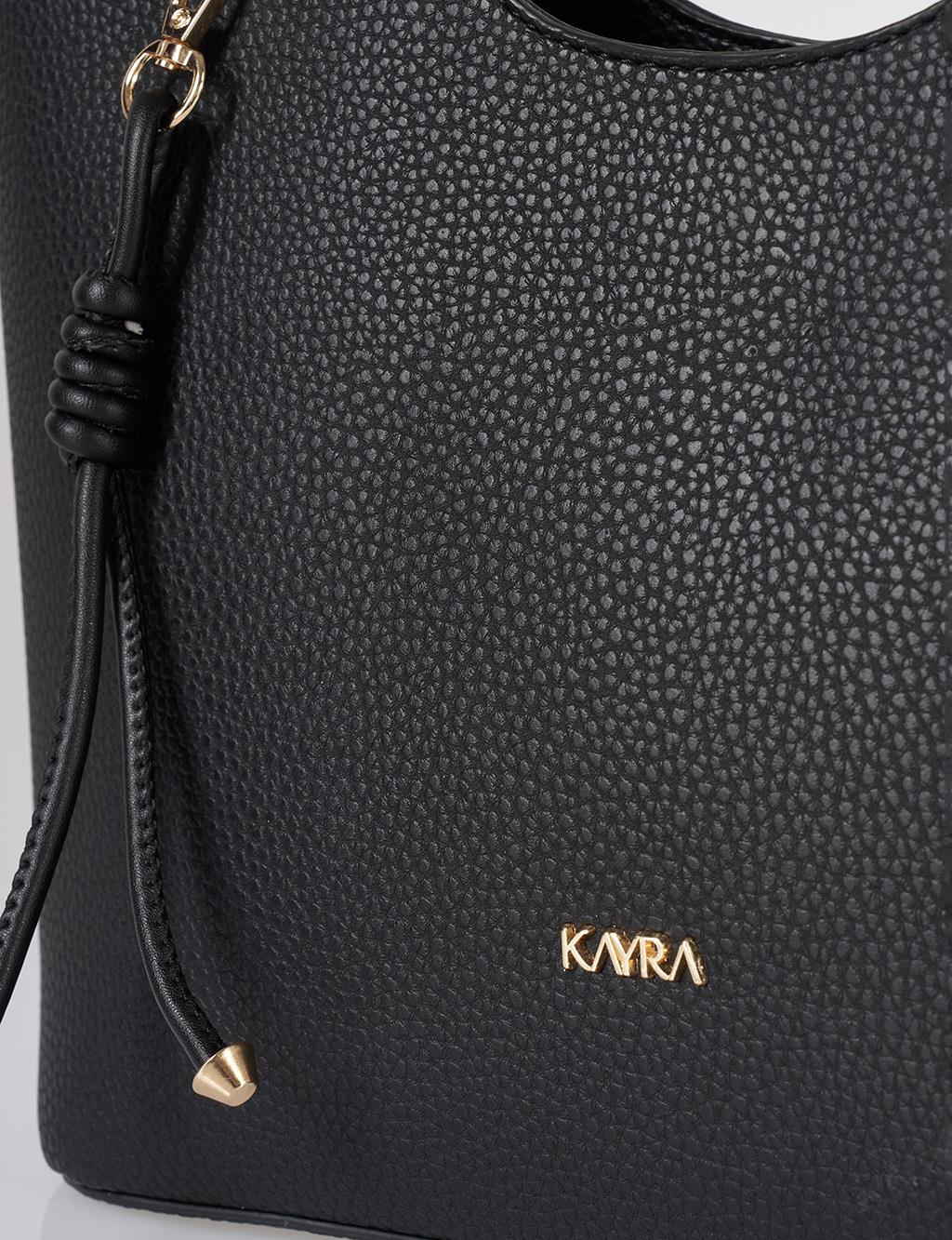 Knot-Detail Shoulder Bag Black