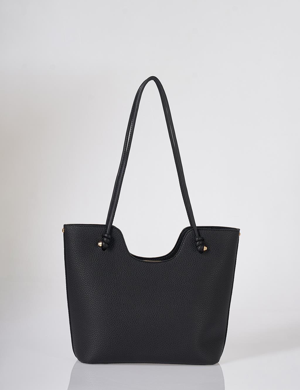Knot-Detail Shoulder Bag Black