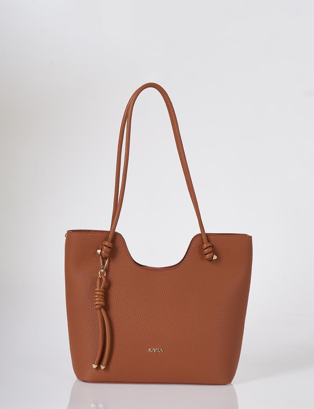 Knot-Detail Shoulder Bag Tan