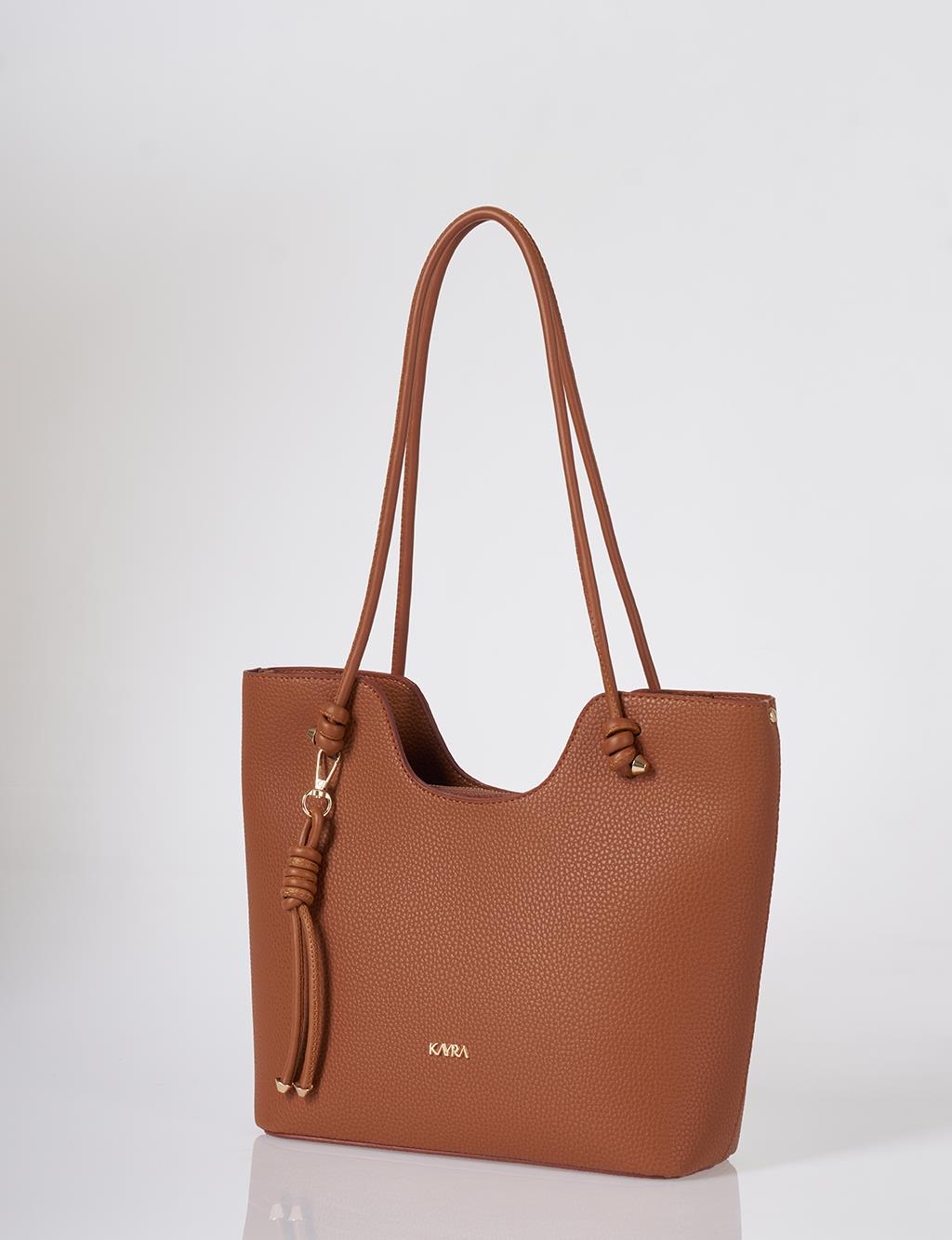 Knot-Detail Shoulder Bag Tan