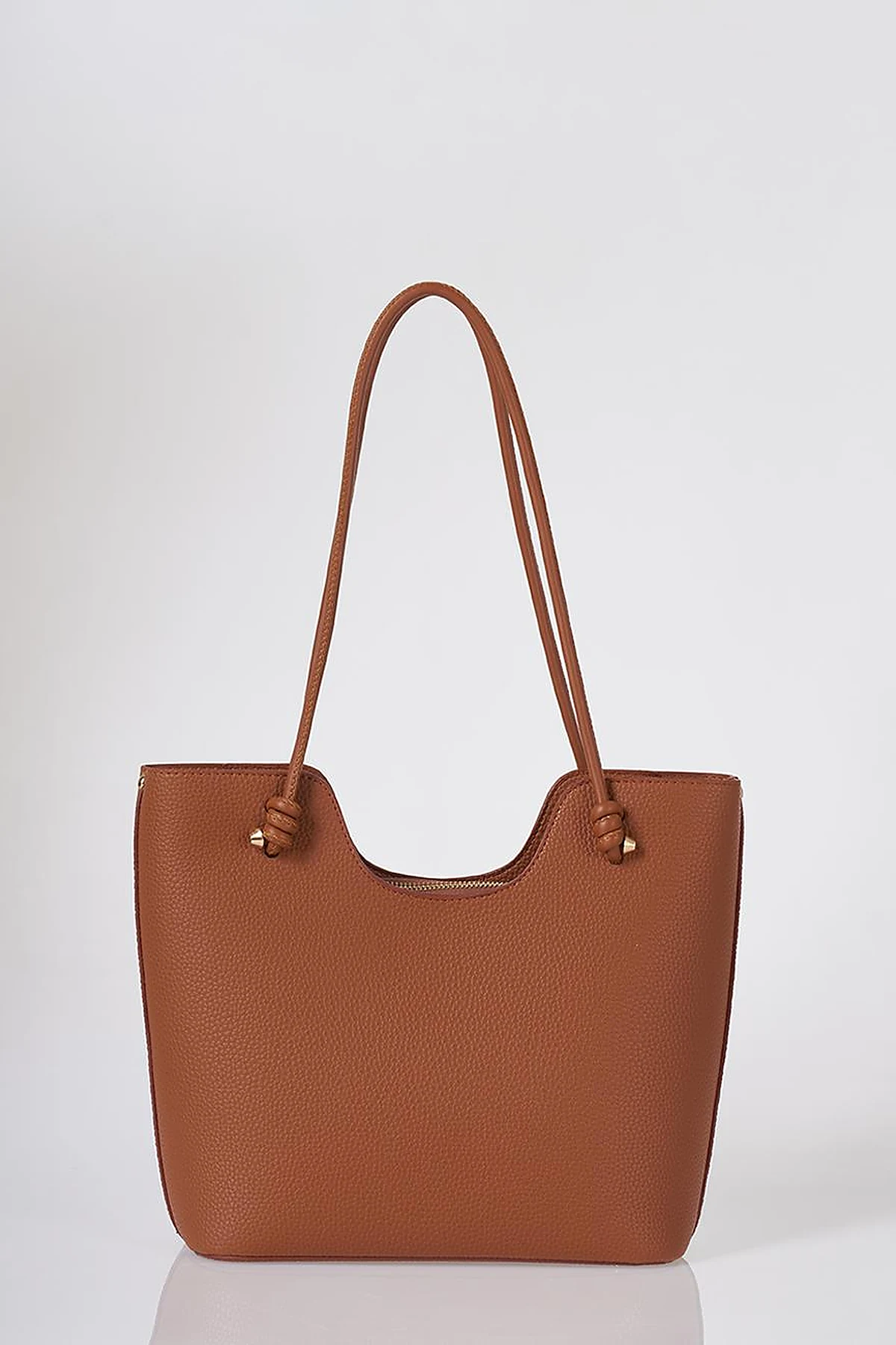 Knot-Detail Shoulder Bag Tan
