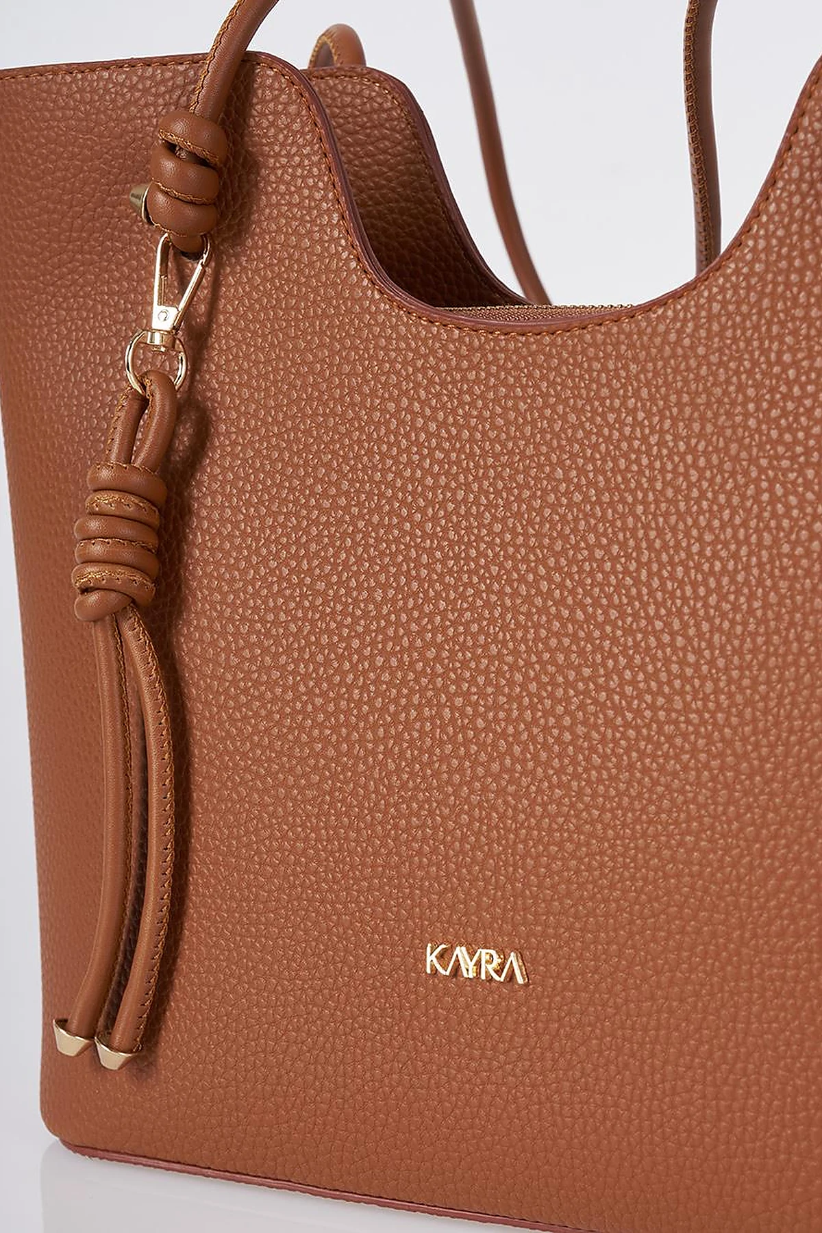 Knot-Detail Shoulder Bag Tan