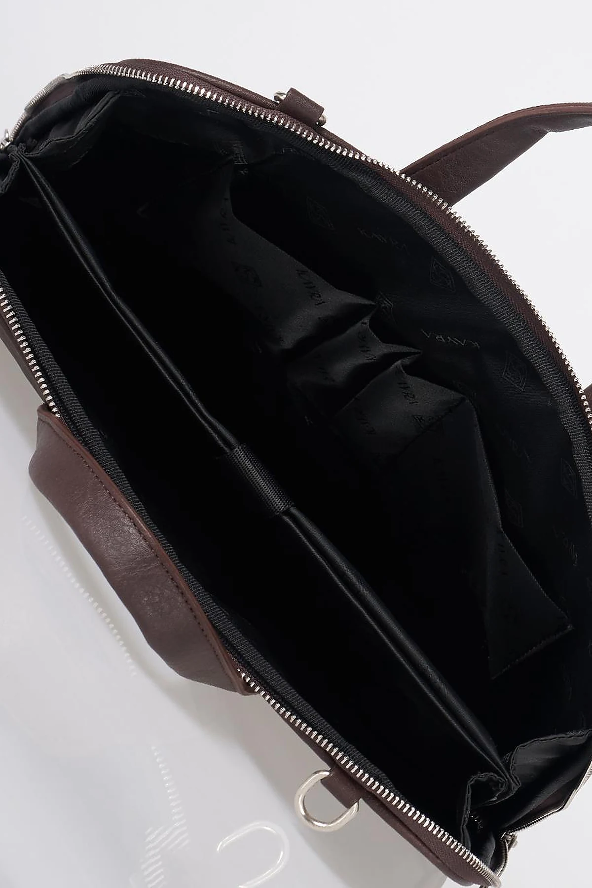 Faux Leather Laptop Bag Dark Brown
