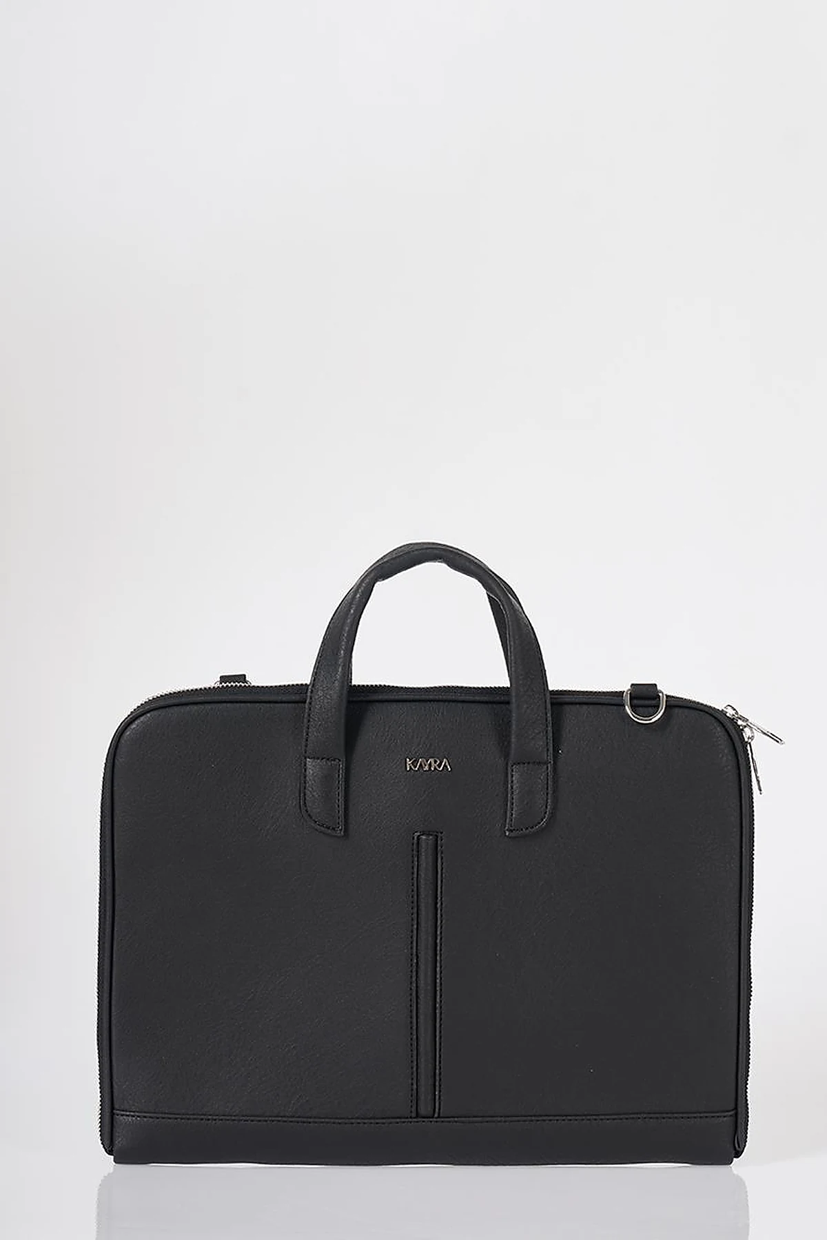 Faux Leather Laptop Bag Black