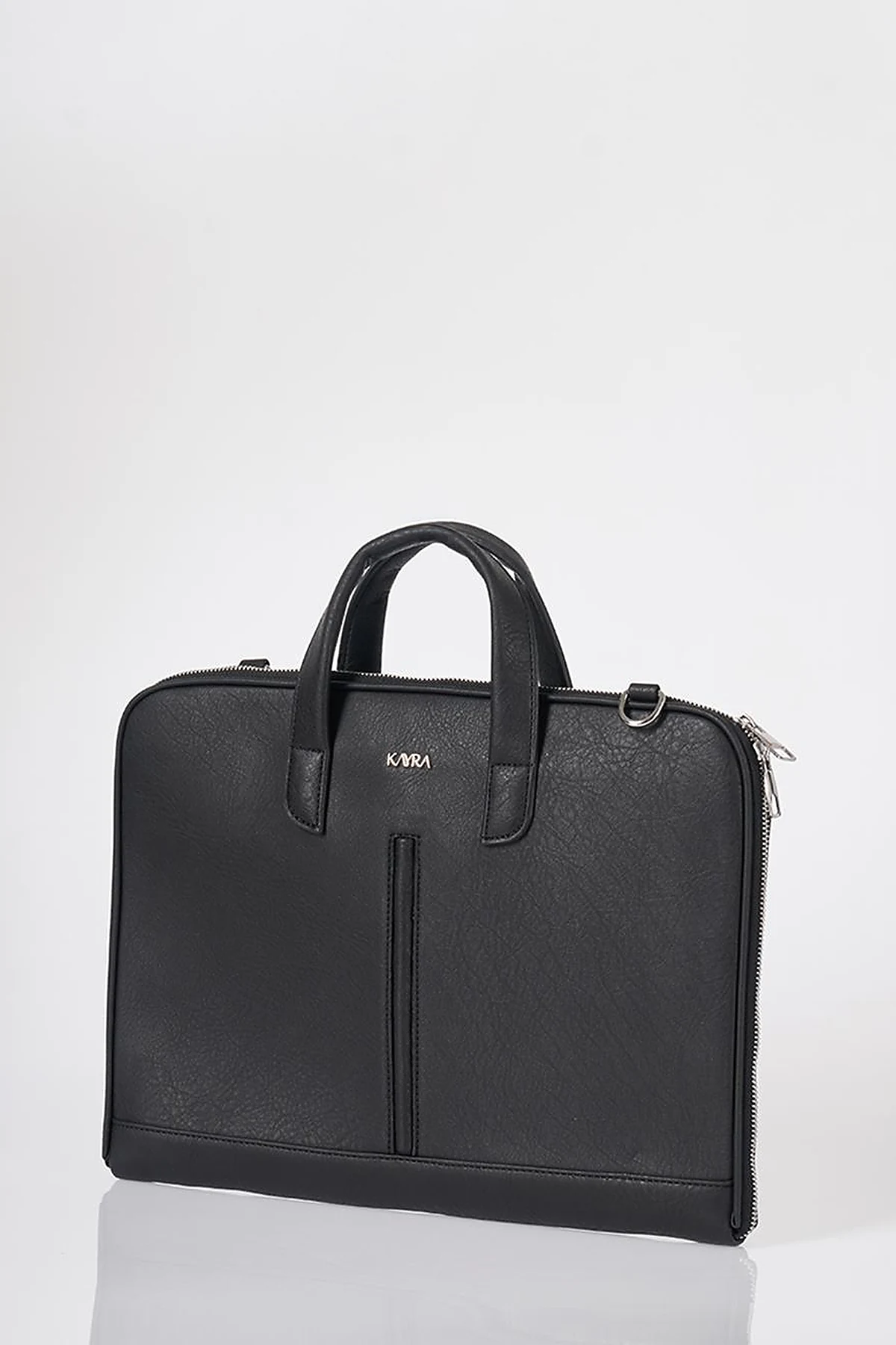 Faux Leather Laptop Bag Black