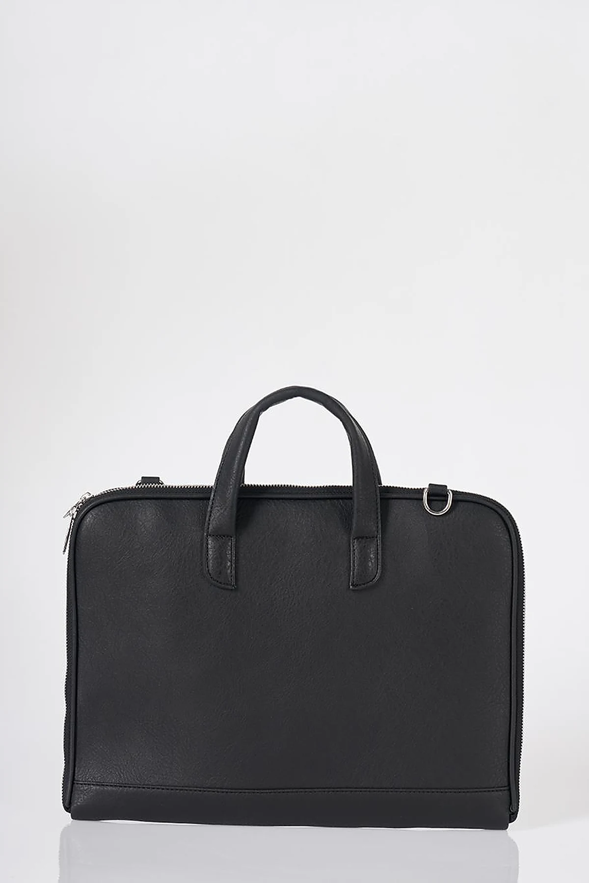 Faux Leather Laptop Bag Black