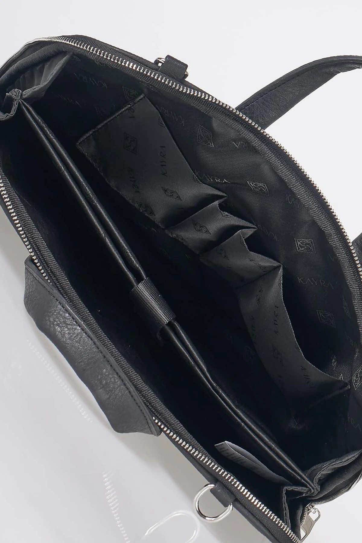 Faux Leather Laptop Bag Black
