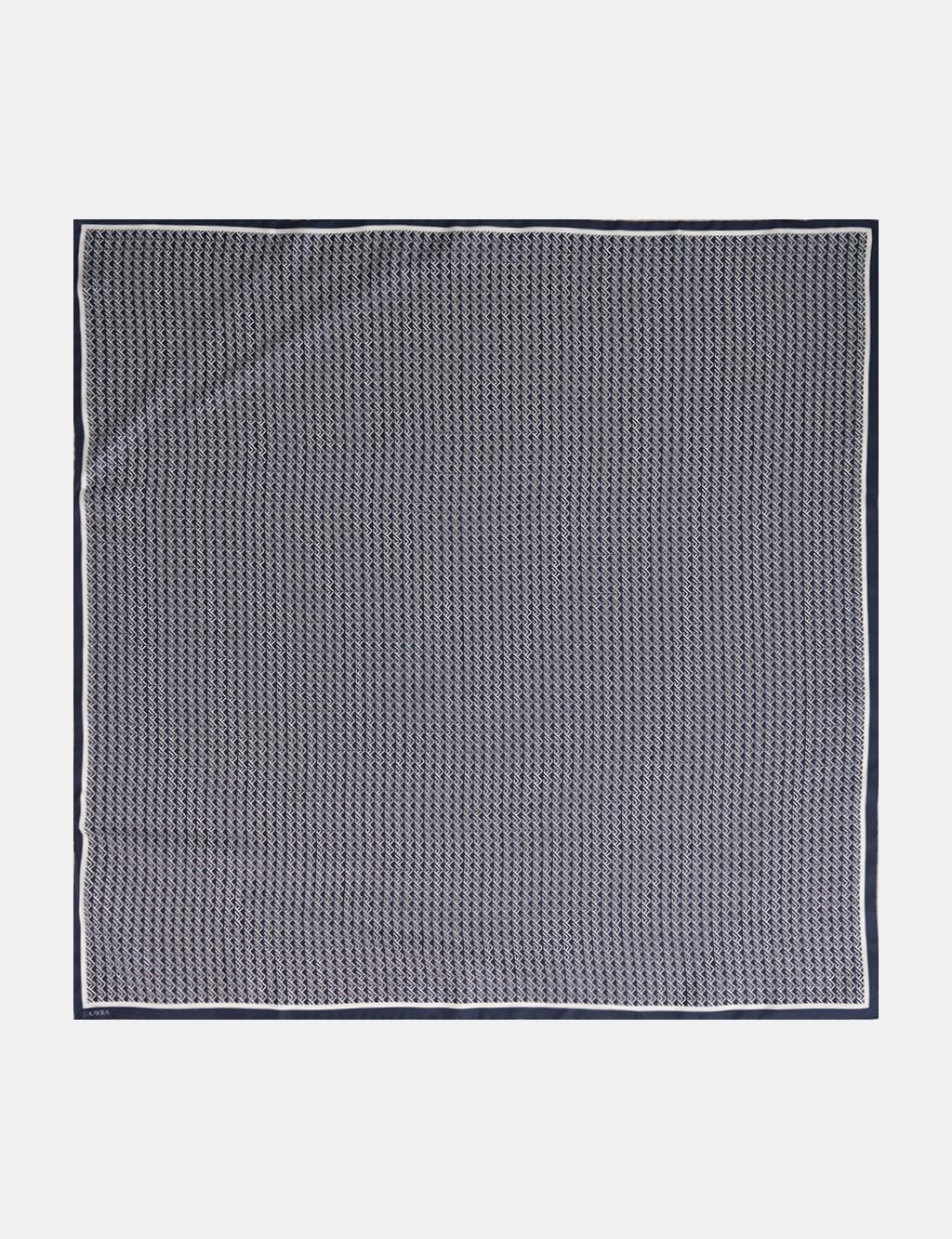 Geometric Patterned Scarf Navy