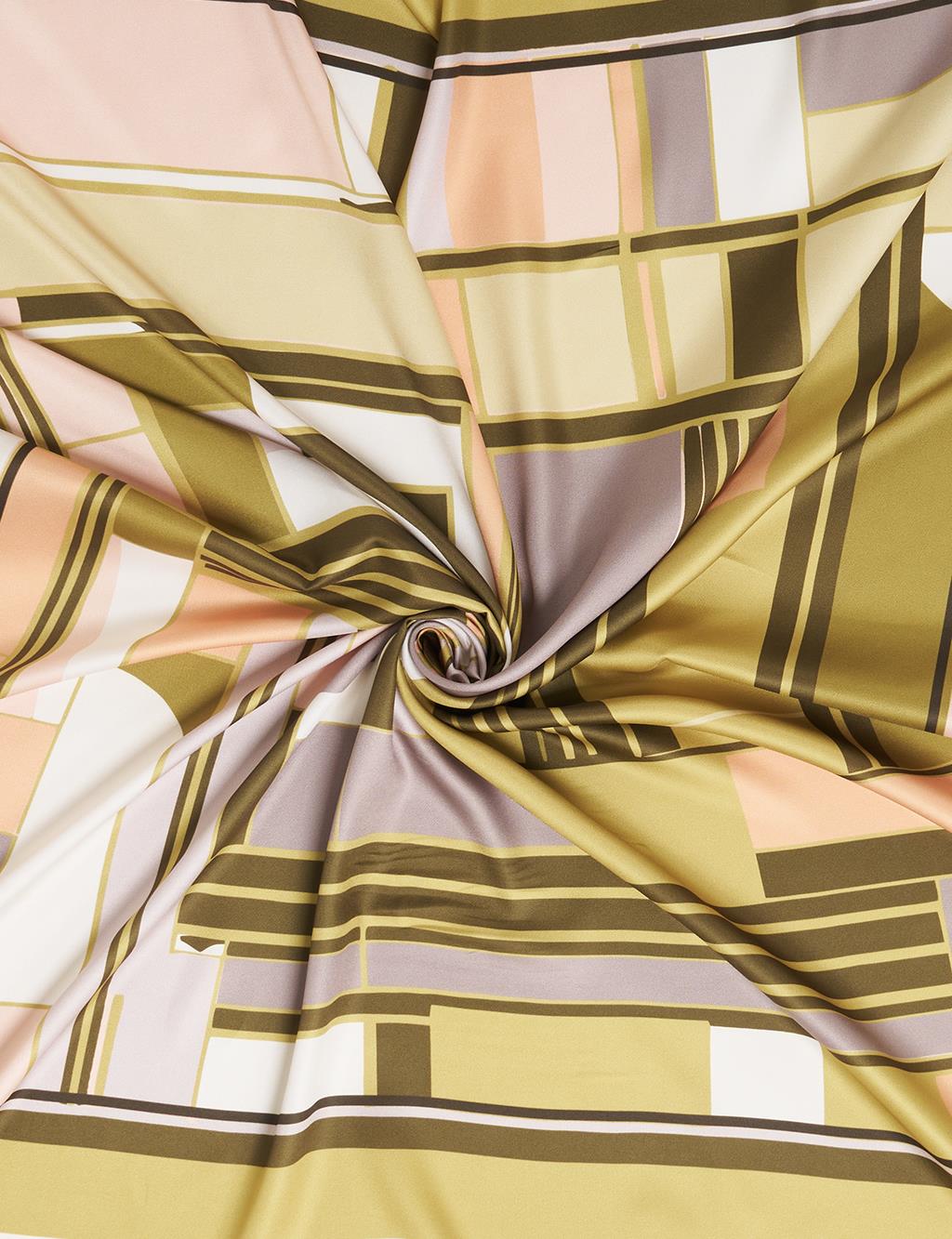 Geometric Patterned Scarf Olive