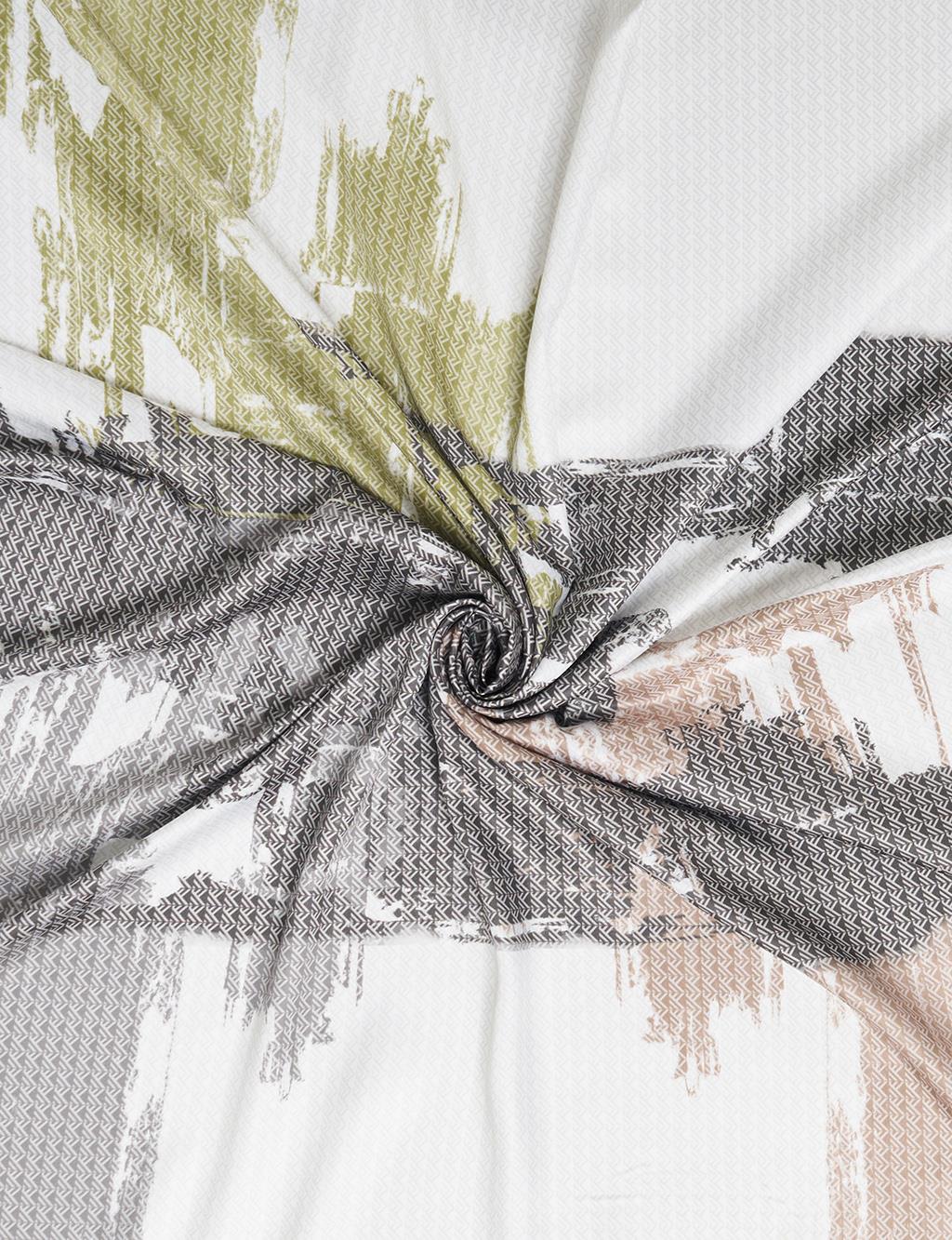 Brushstroke Pattern Twill Scarf Sage Green