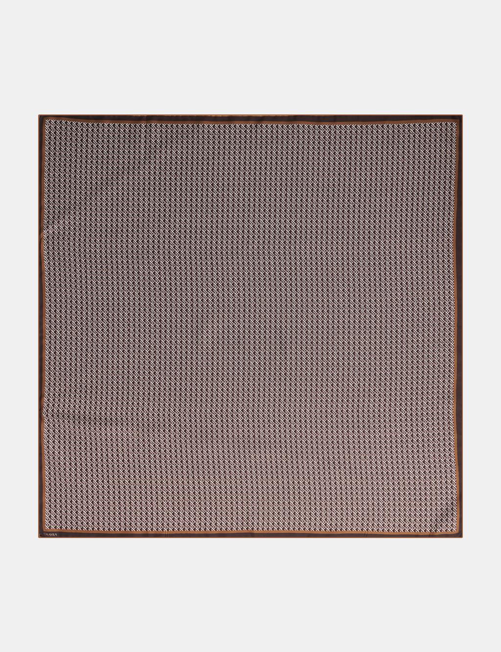 Geometric Patterned Scarf Dark Brown