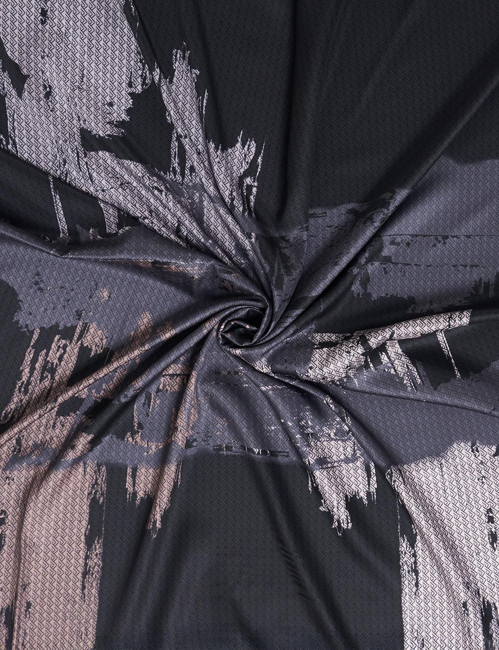 Brushstroke Pattern Twill Scarf Black
