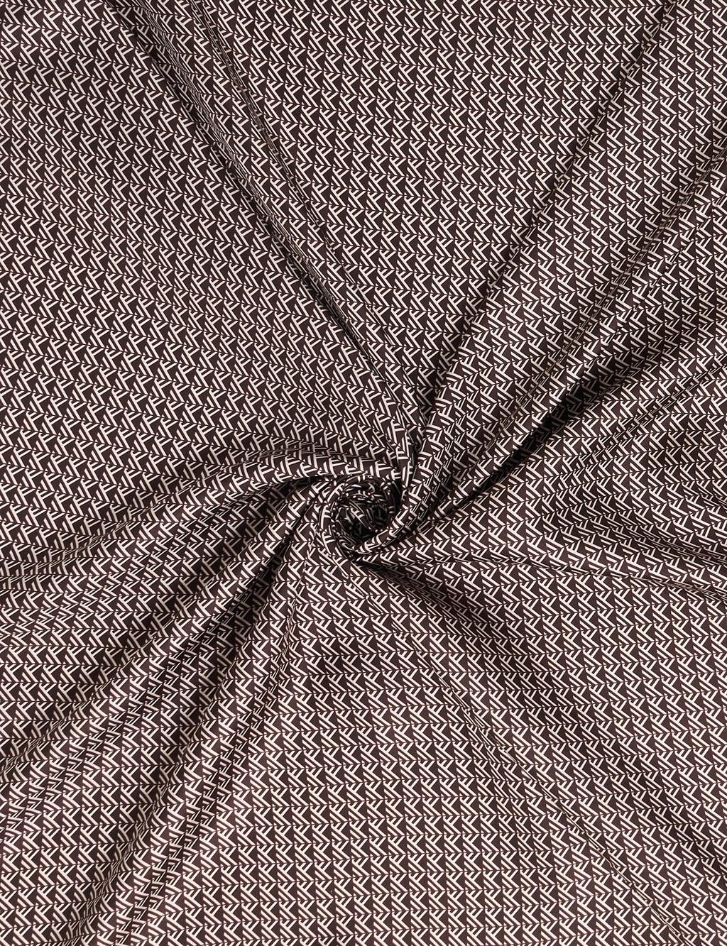 Geometric Patterned Scarf Dark Brown