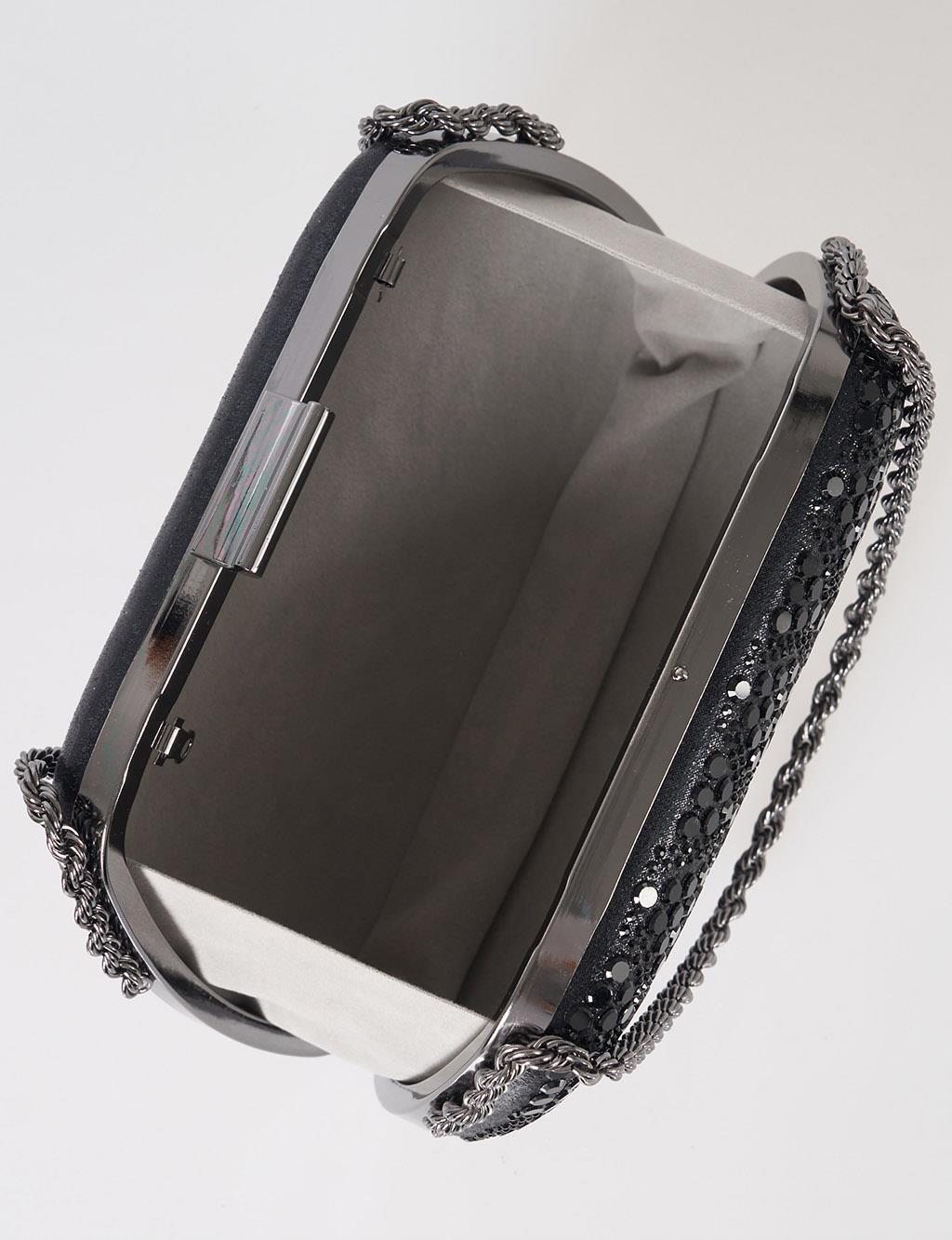 Shimmer Clutch Bag Black