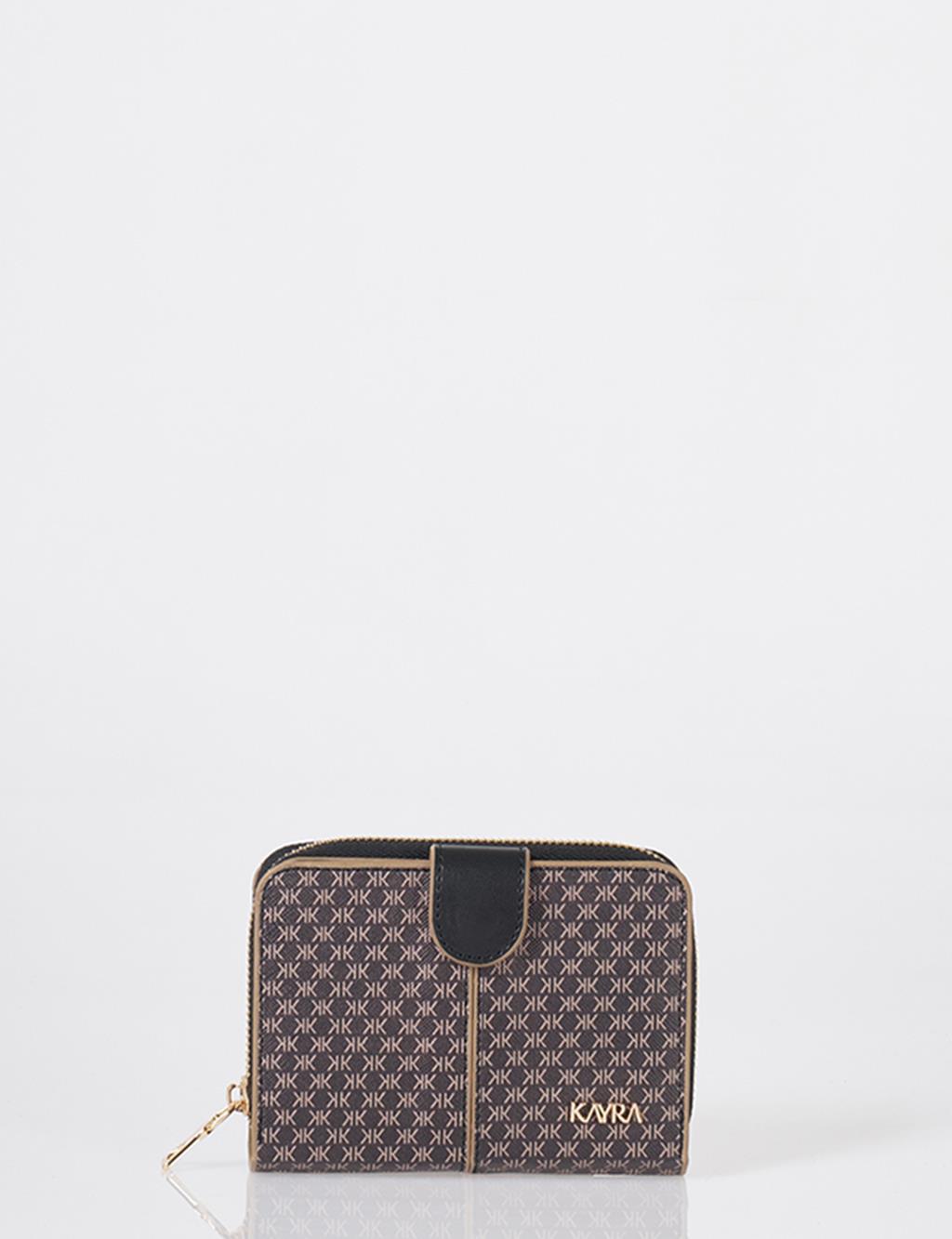 Monogram Patterned Wallet Black
