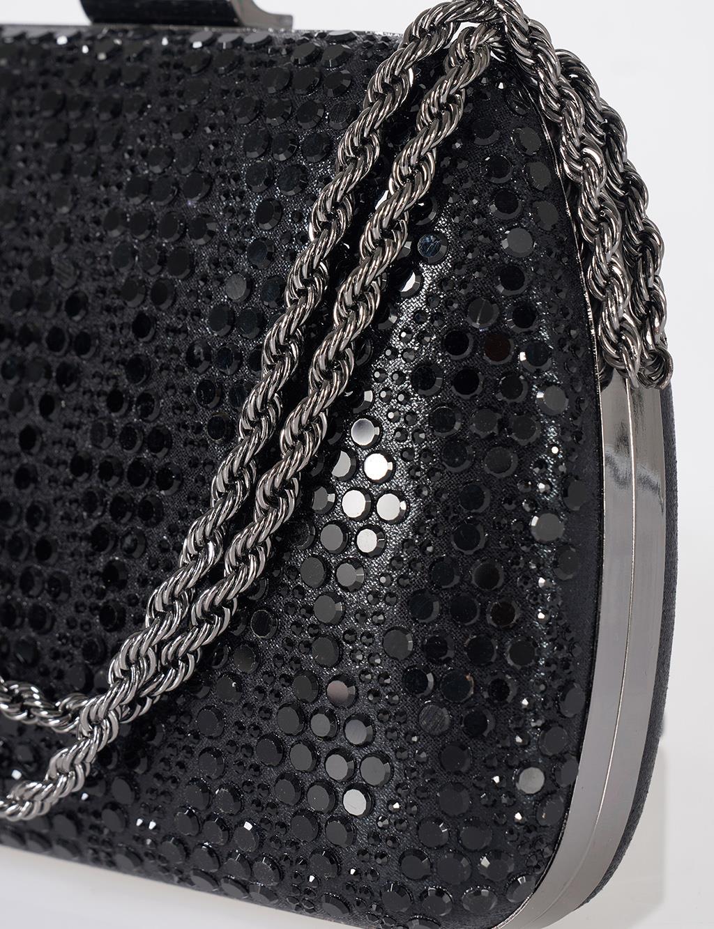 Shimmer Clutch Bag Black