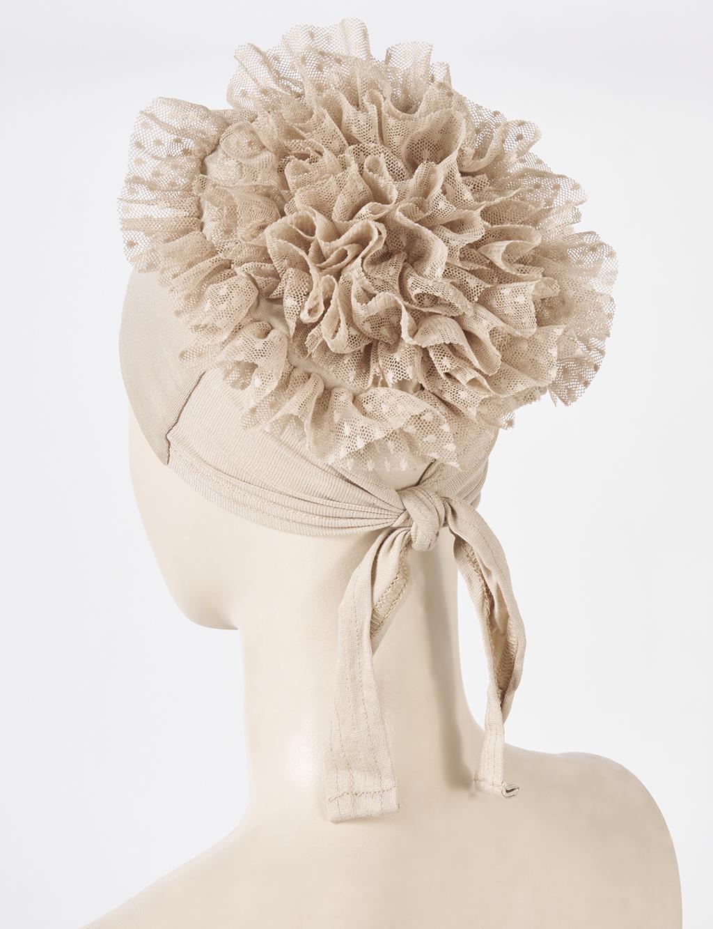 Mink Ruffled Bonnet