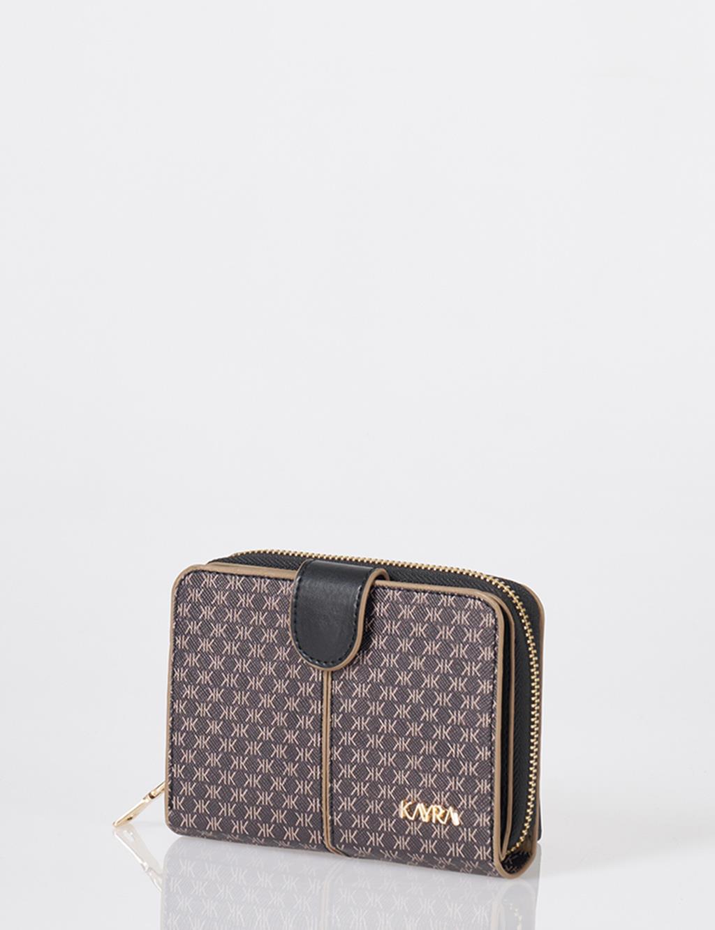 Monogram Patterned Wallet Black