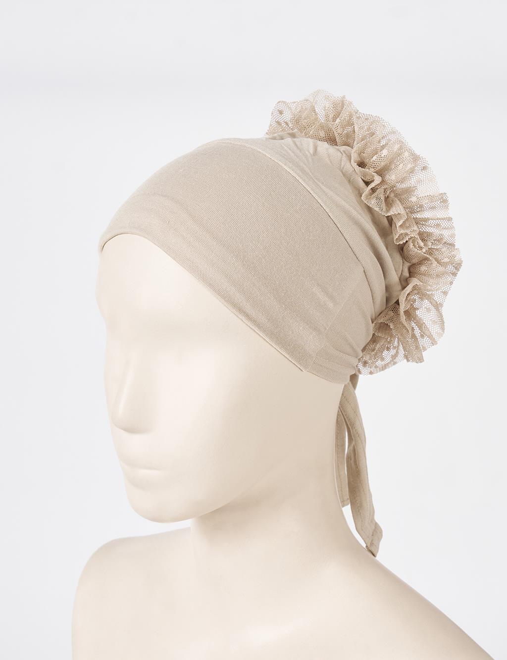 Mink Ruffled Bonnet