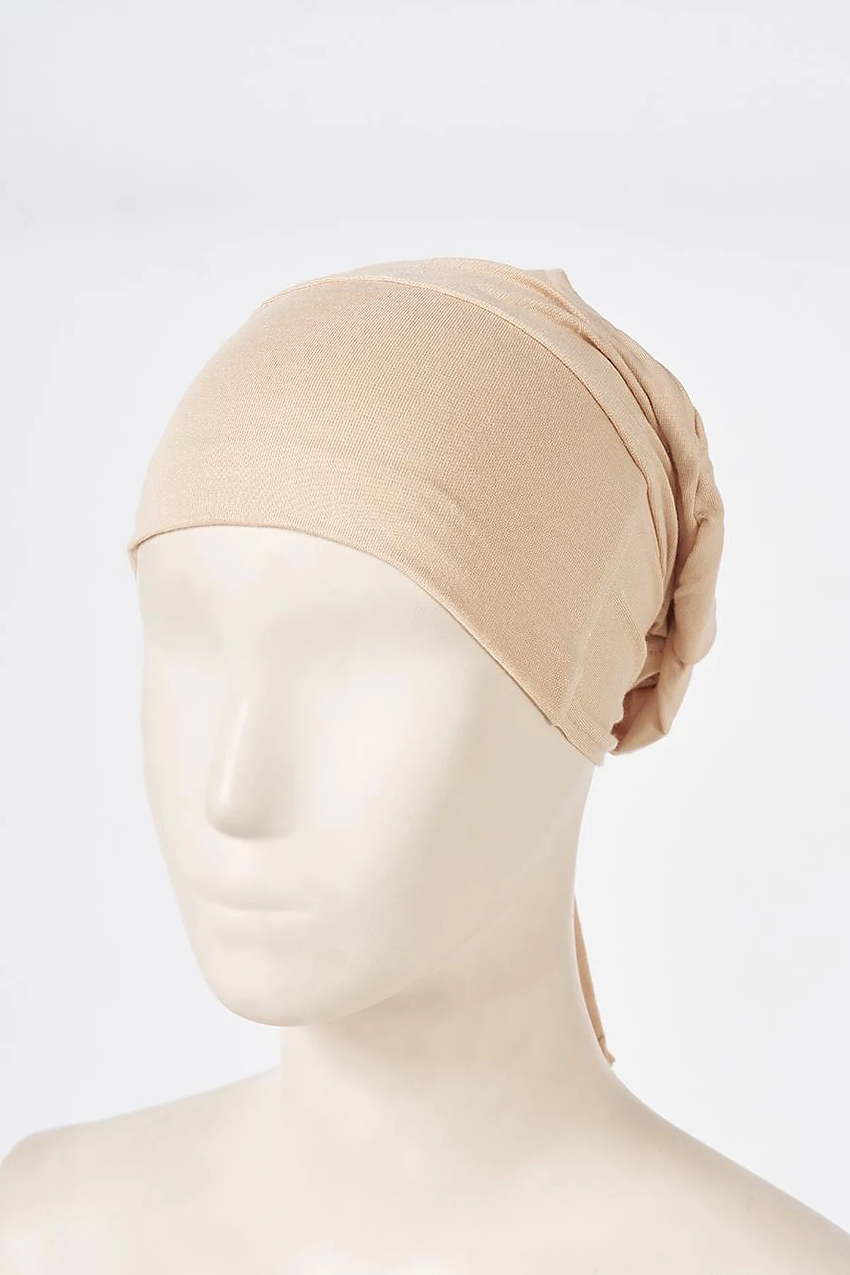 Beige Tie-Back Stitched Bonnet