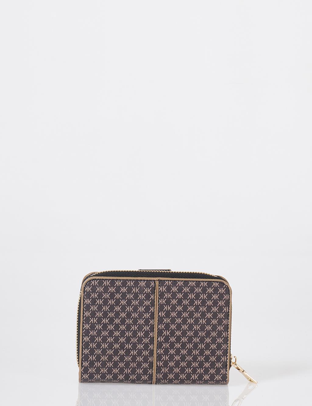Monogram Patterned Wallet Black