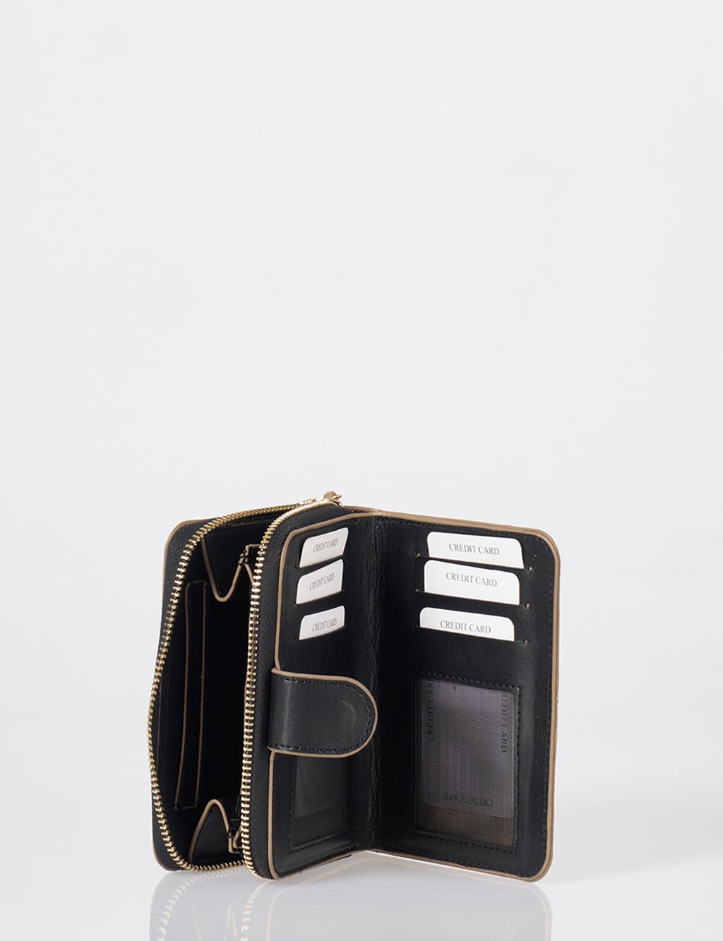 Monogram Patterned Wallet Black