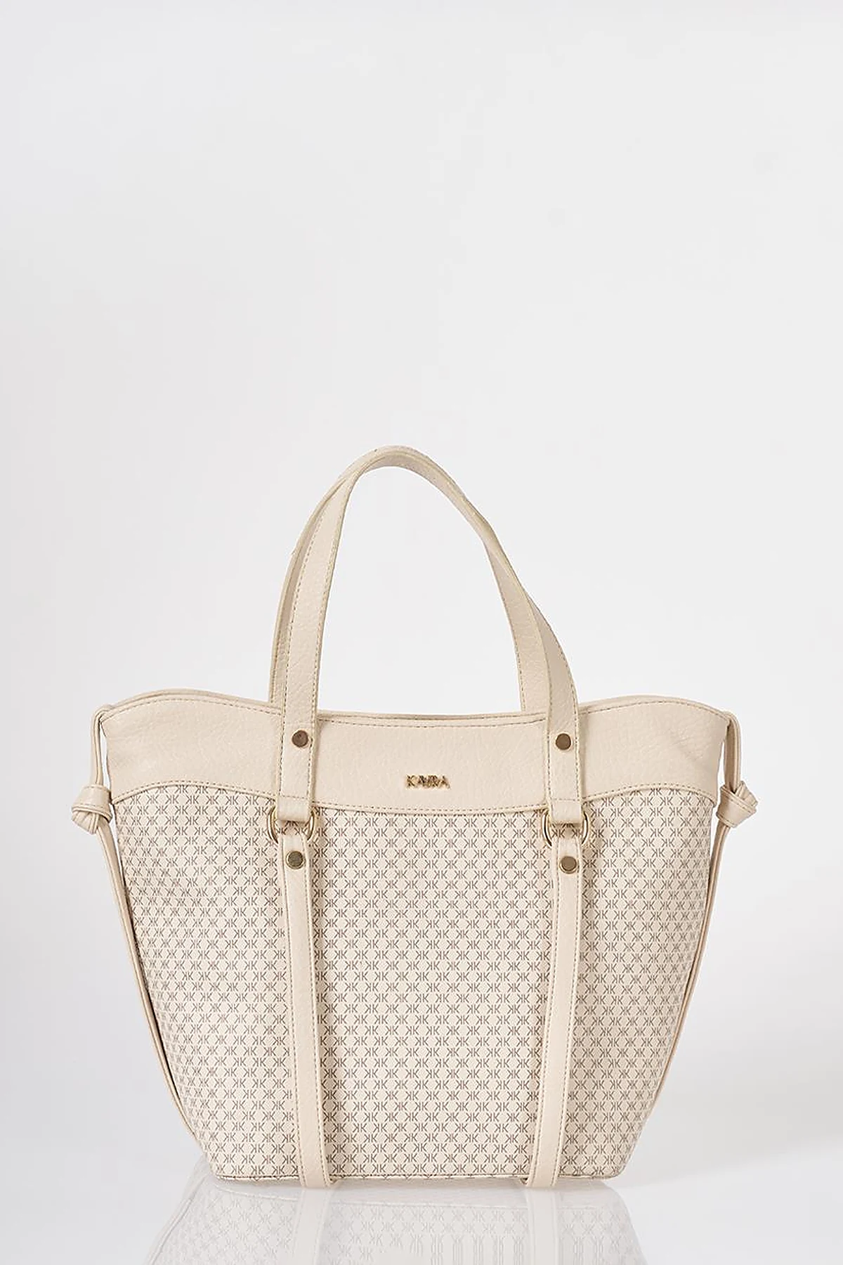 Monogram Pattern Shoulder Bag Cream