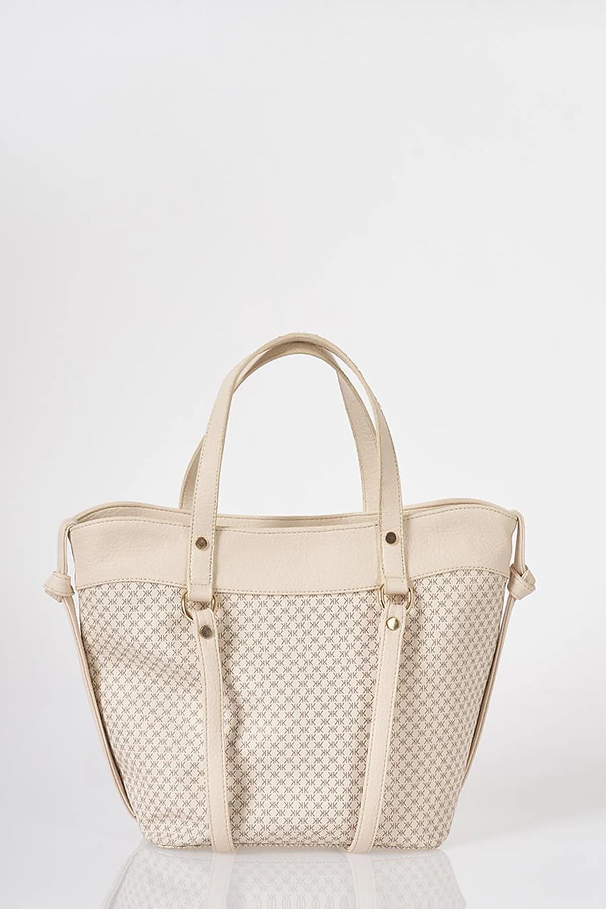 Monogram Pattern Shoulder Bag Cream