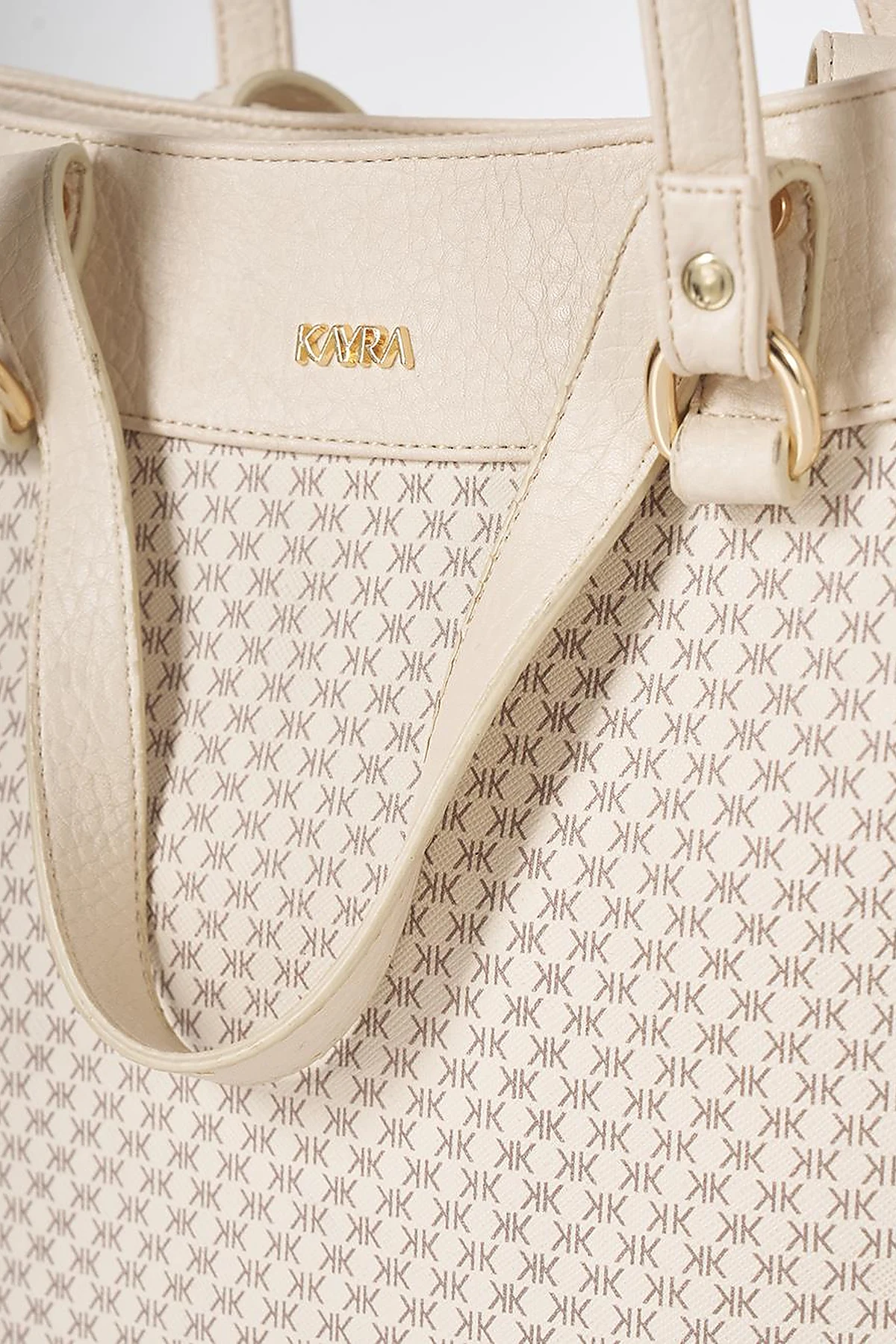 Monogram Pattern Shoulder Bag Cream