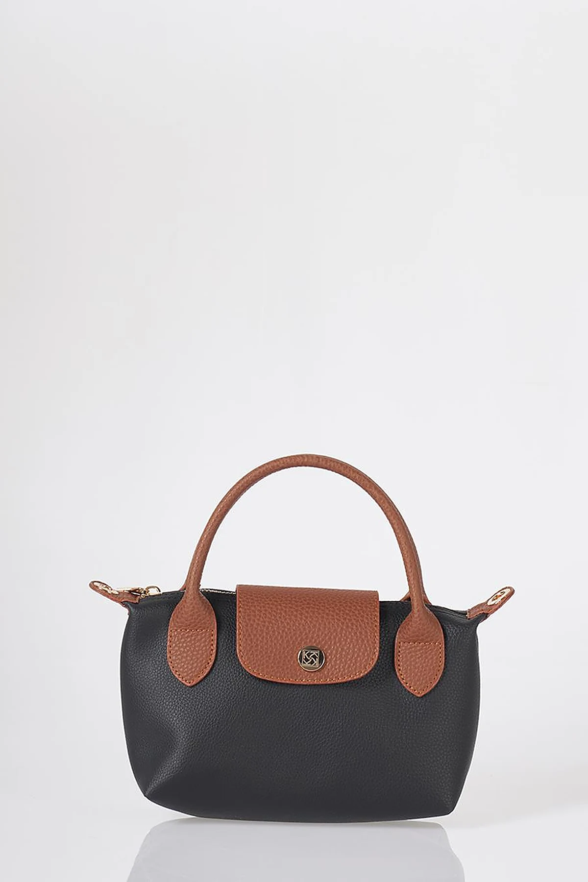 Flap-Detail Shopper Bag Black