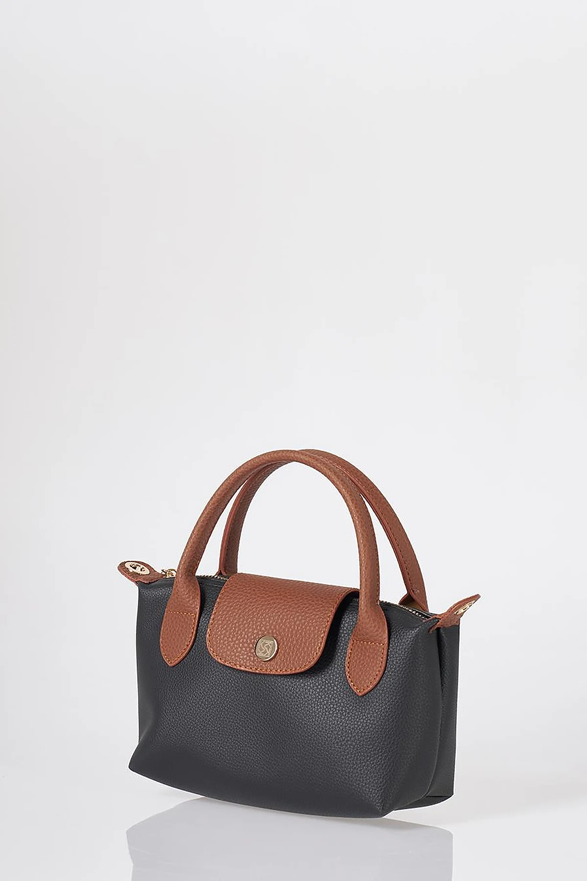 Flap-Detail Shopper Bag Black