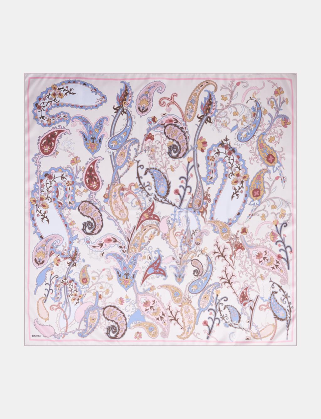 Ethnic Teardrop Pattern Scarf Powder Pink
